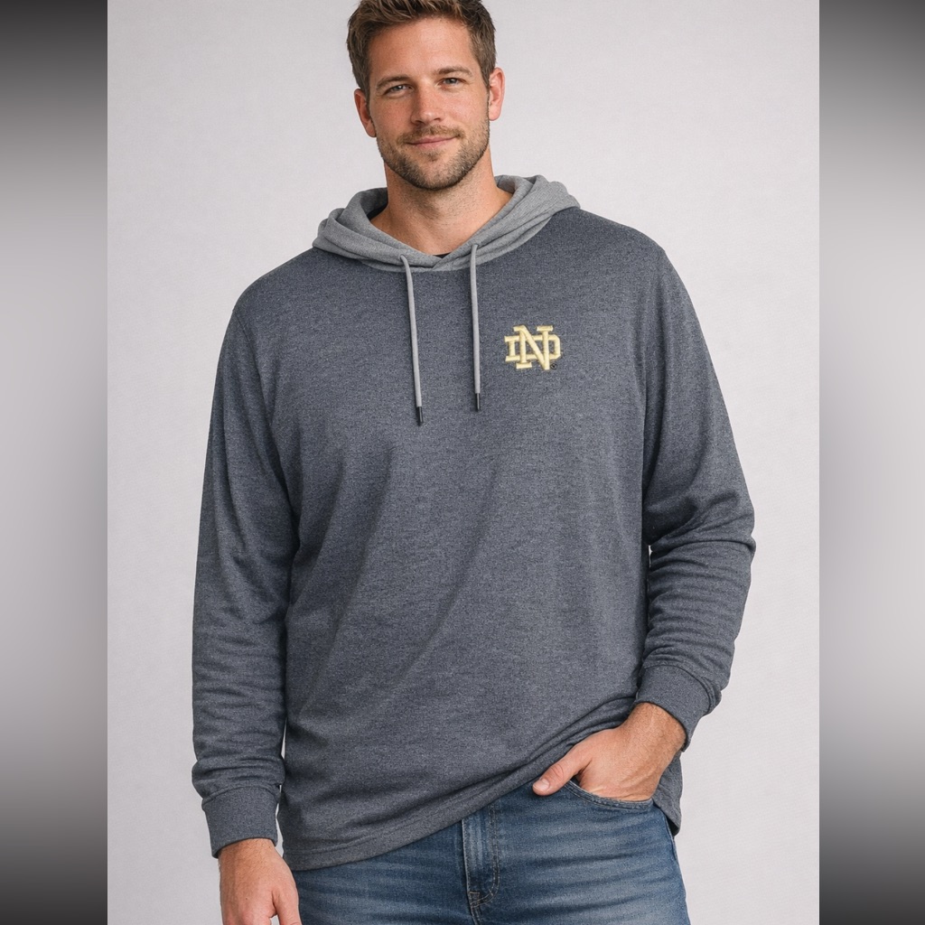 Colosseum Notre Dame Fighting Irish Hoodie Xxl Gray Lightweight Waffle Knit